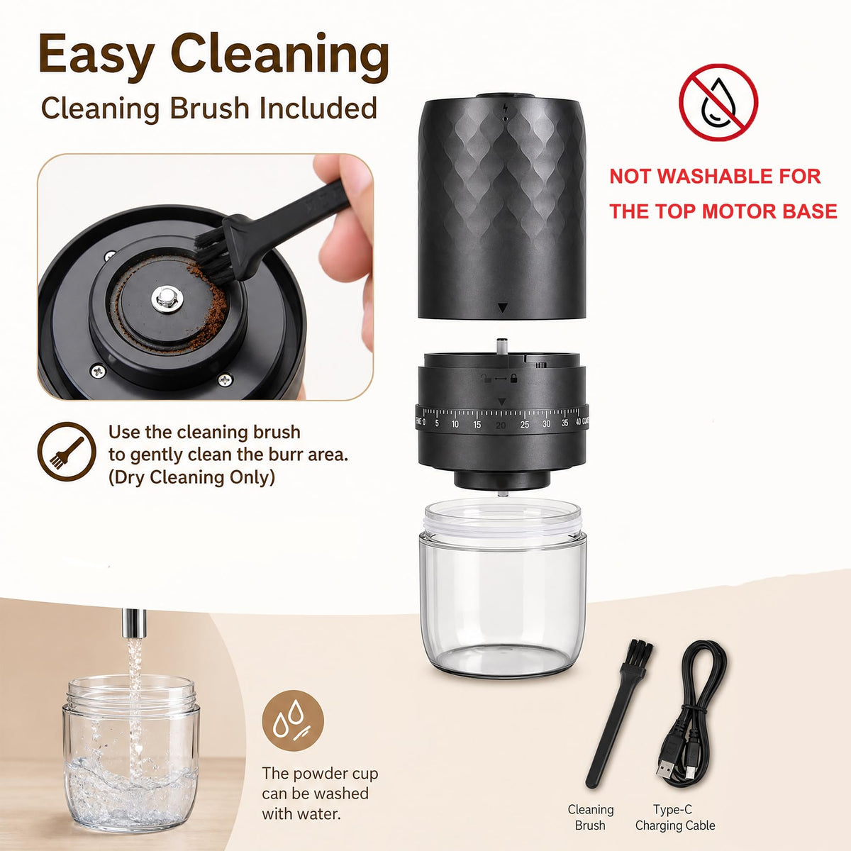 Cordless Burr Coffee Grinder J172