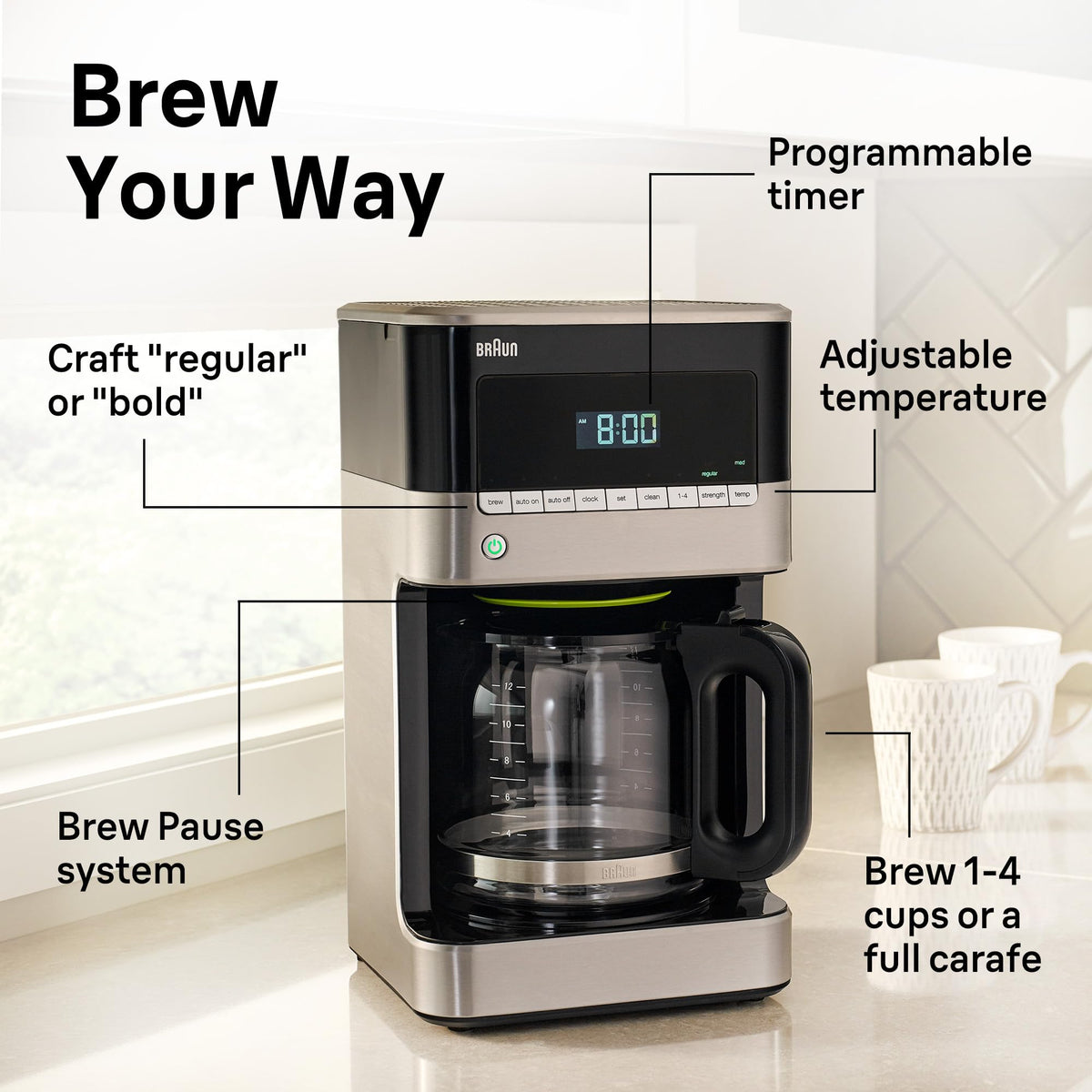 12-Cup Drip Coffee Maker with 24 Hour Timer D113968