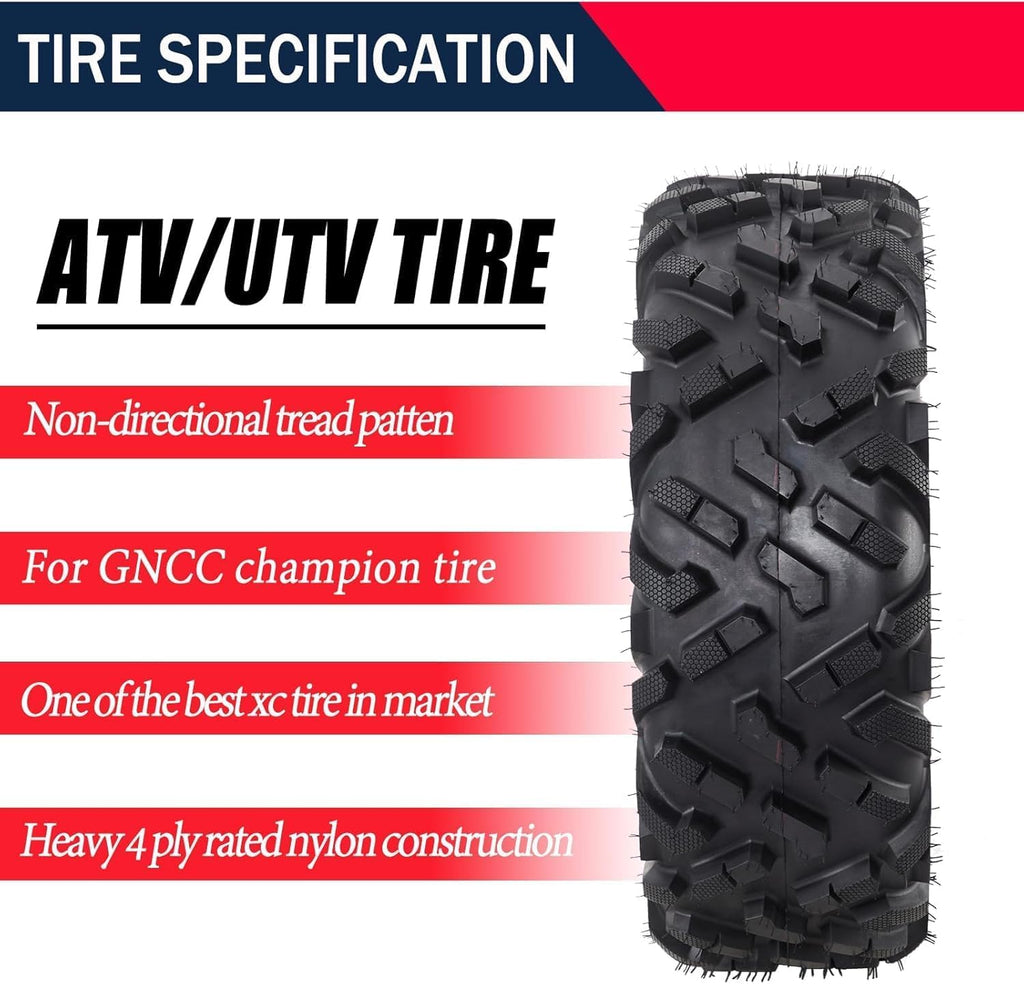 2 Pack 19x7-8 Tubeless All Terrain ATV Tires X299
