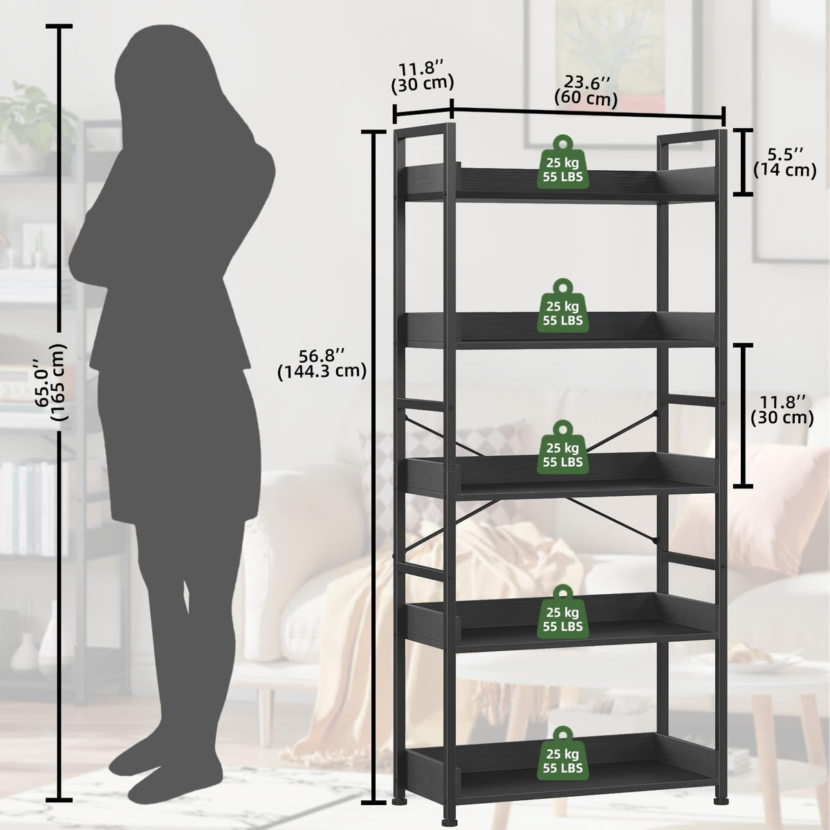 5 Tier Bookshelf Y646