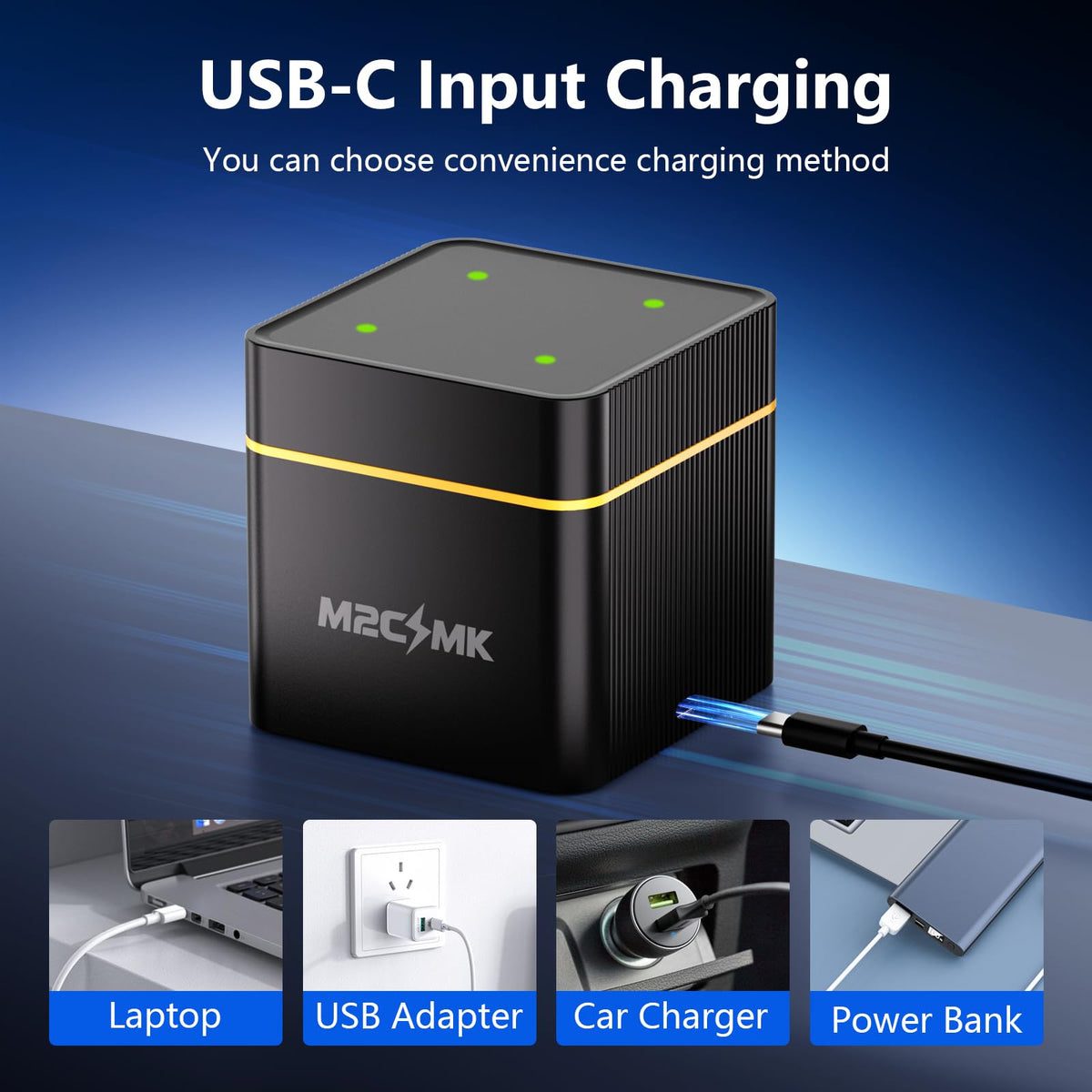 4 Pack 10000mAh Rechargeable NiMH D Cell Batteries with Charger Q615