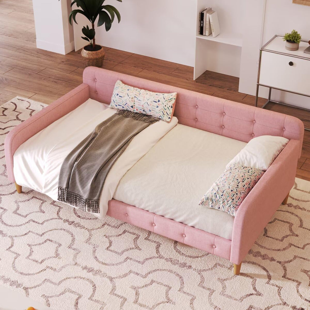 Pink Twin Size Upholstered Daybed J380495