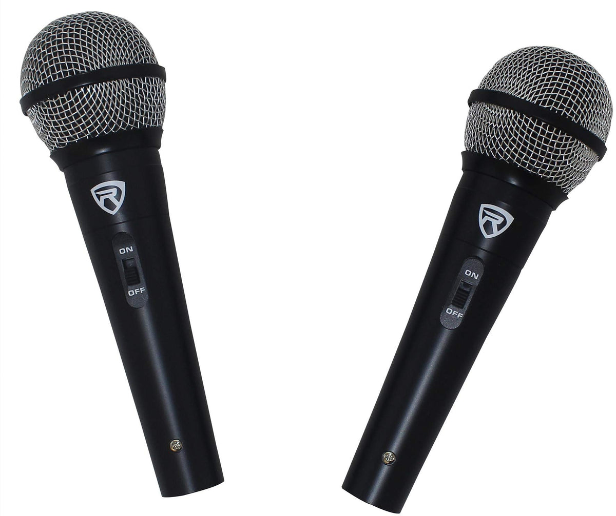 12" Passive PA Speaker System with Metal Wired Mics and Stands B29925