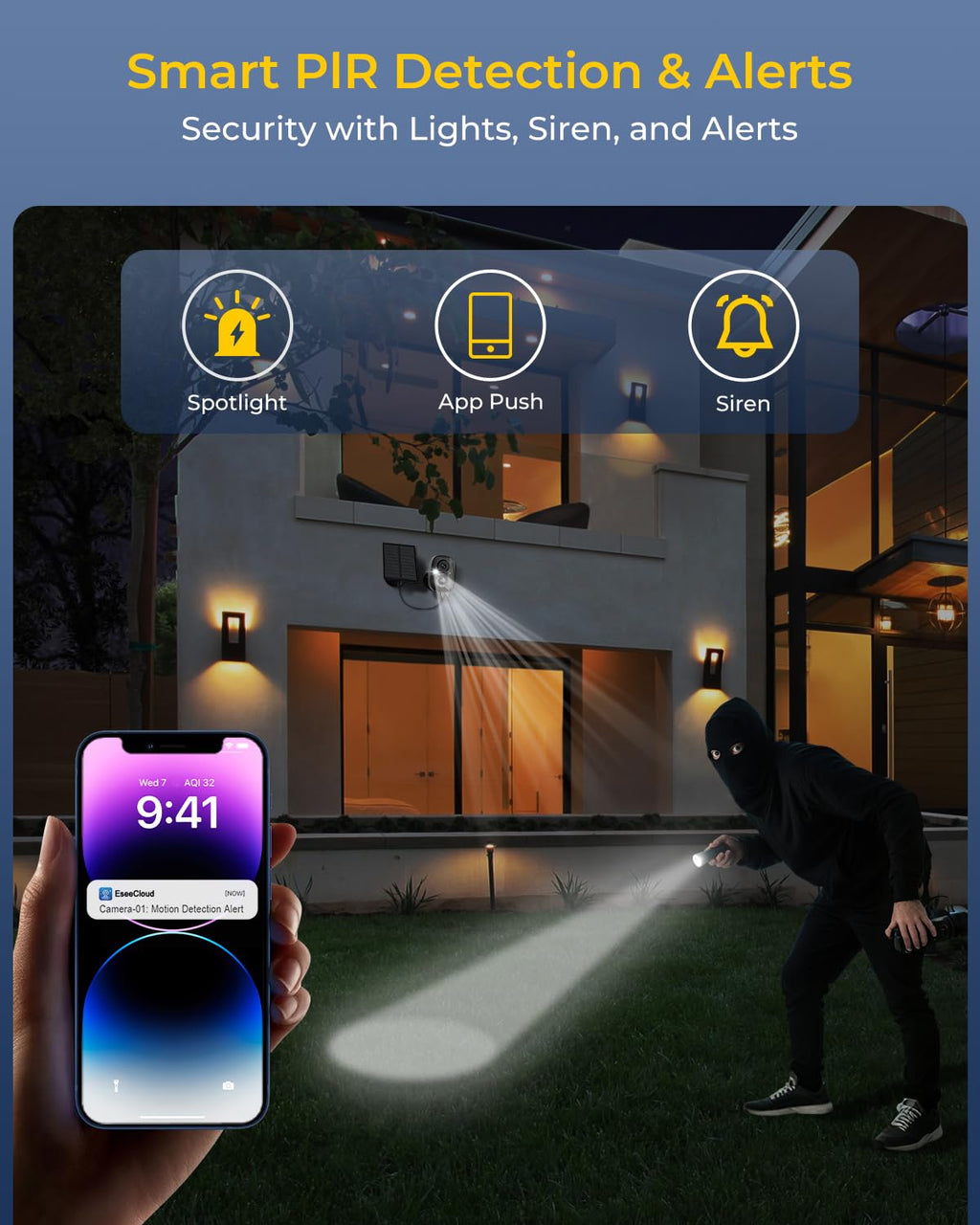 4 Cam Wireless Solar Security Camera System H111255