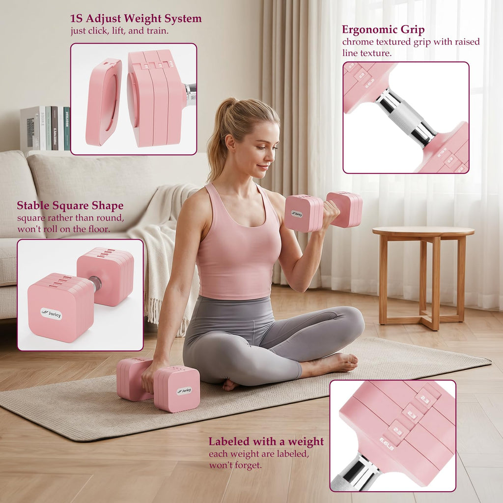Adjustable Dumbbell Set 10LBS 20LBS 25LBS Set of 2 C244498