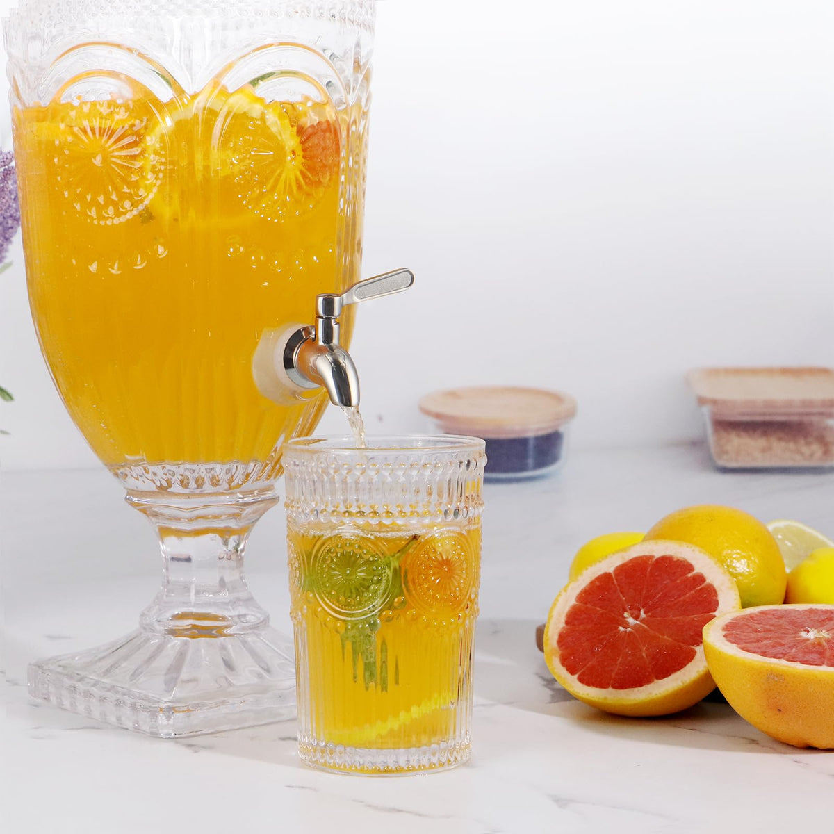 0.8 Gallon Glass Beverage Dispenser with Stainless Steel Spigot Z7948