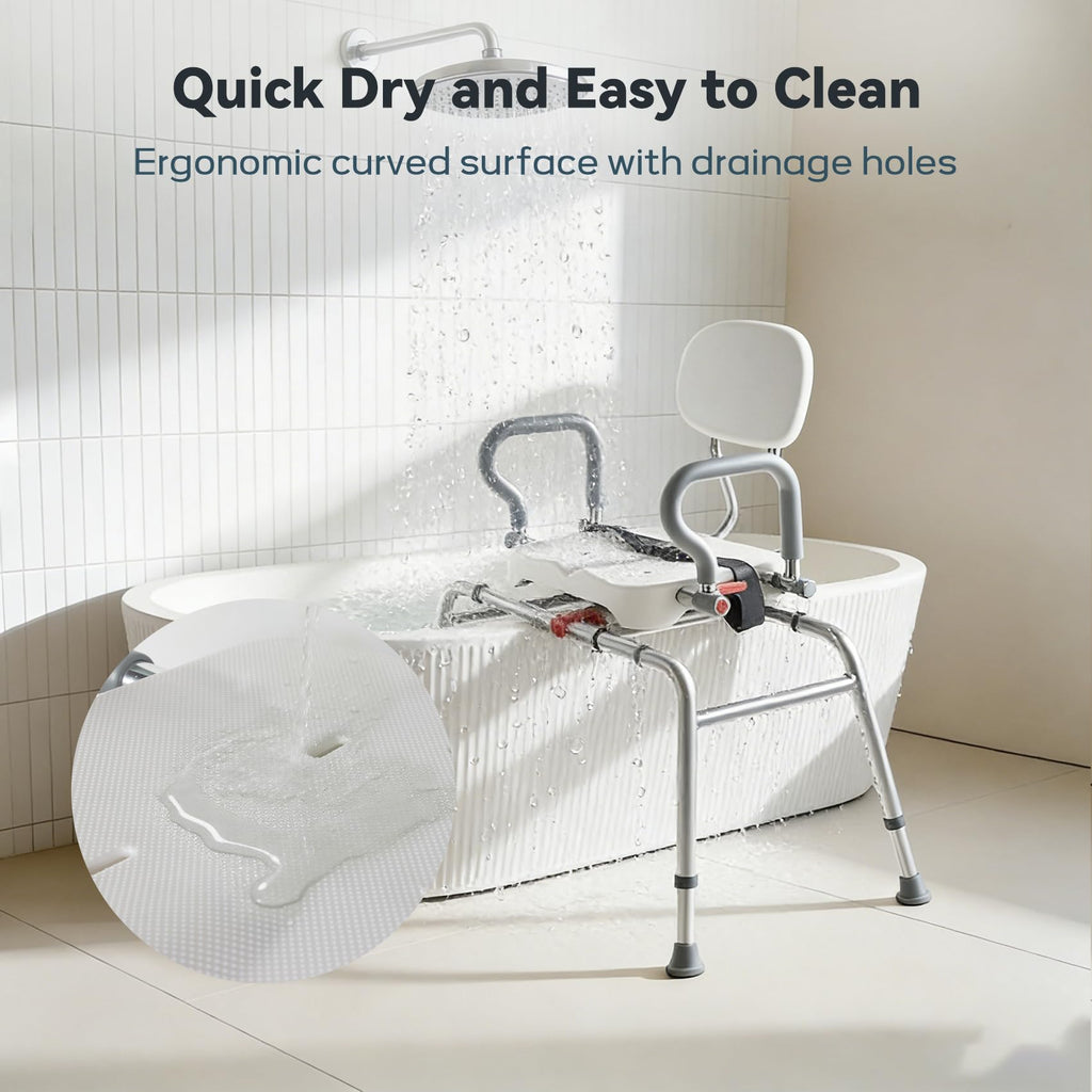 Sliding Shower Chair with Swivel Seat D734