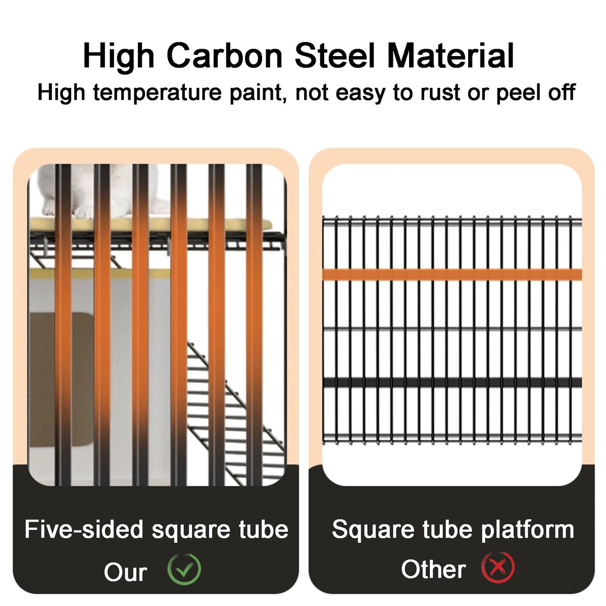 High Carbon Steel 4-Tier Cat Kennel P35613