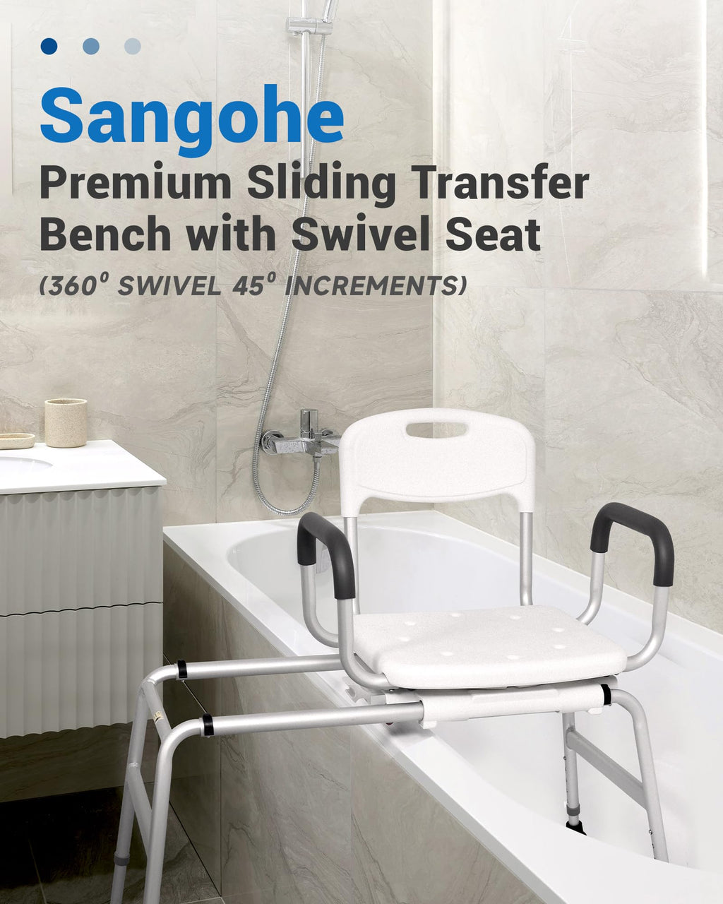Sliding Shower Chair with 360⁰ Swivel Seat P298144