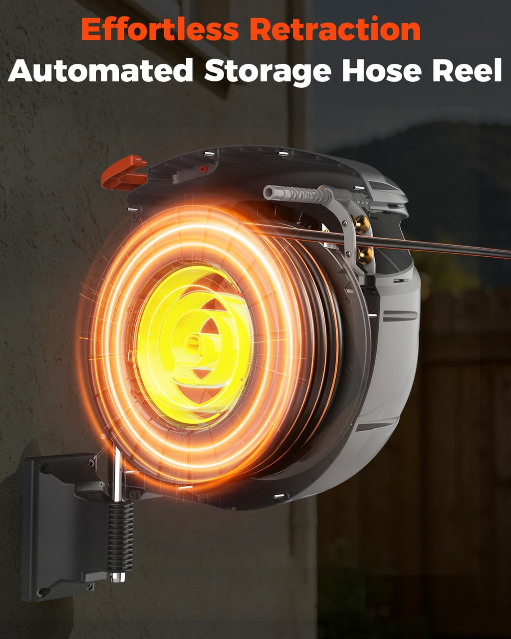 Retractable Garden Hose Reel 100 ft 1/2 Inch with 3-Layer PVC Hose V173