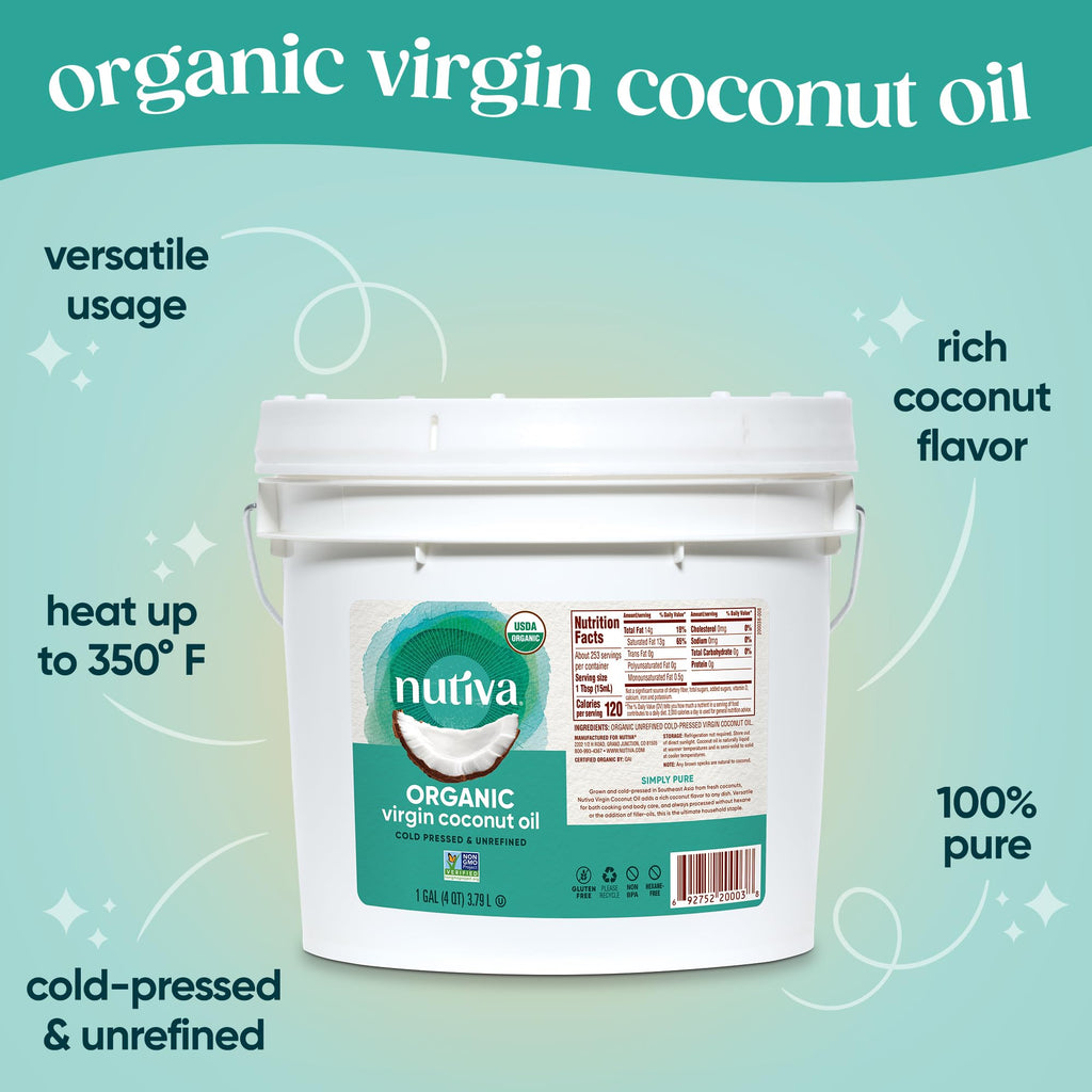 Organic Cold-Pressed Virgin Coconut Oil, 1 Gallon Y84734