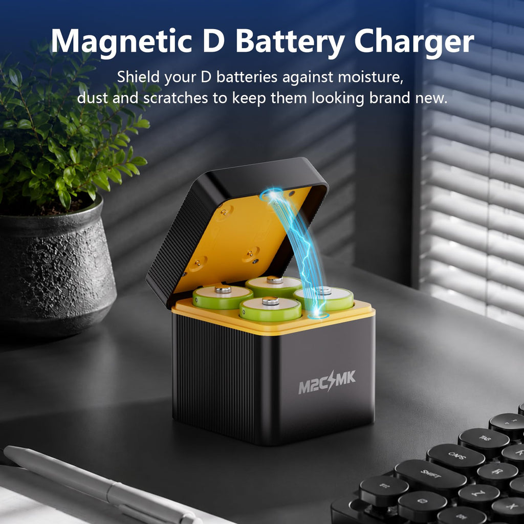 4 Pack 10000mAh Rechargeable NiMH D Cell Batteries with Charger Q615