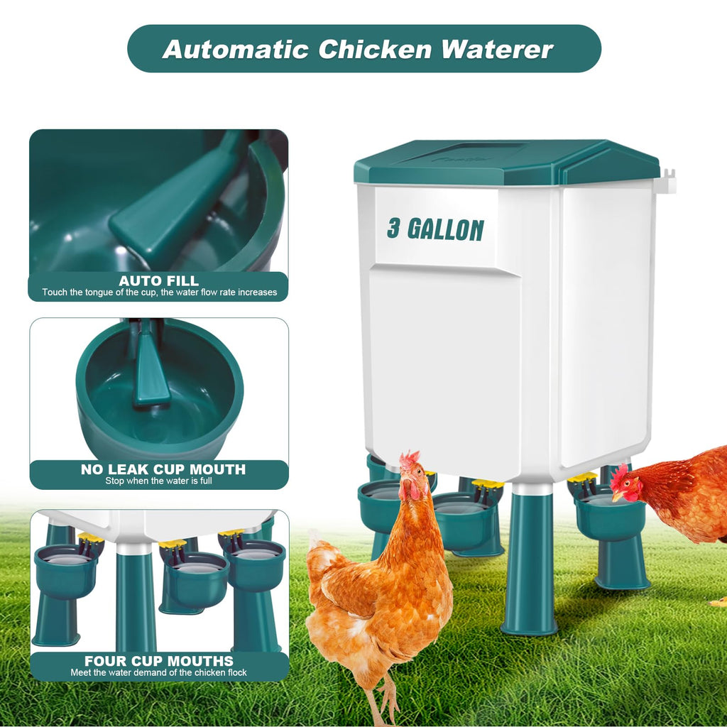 Chicken Feeder and Waterer Set 3 Gallon C605