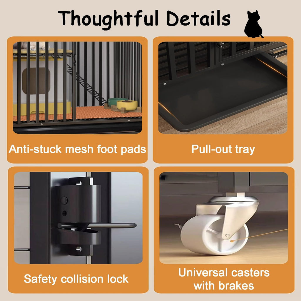 High Carbon Steel 4-Tier Cat Kennel P35613
