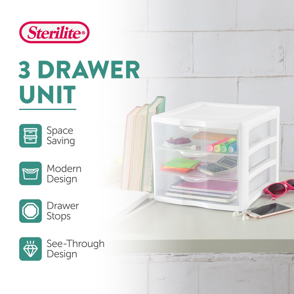 Wide 3-Drawer Storage Unit 4-Pack R186634