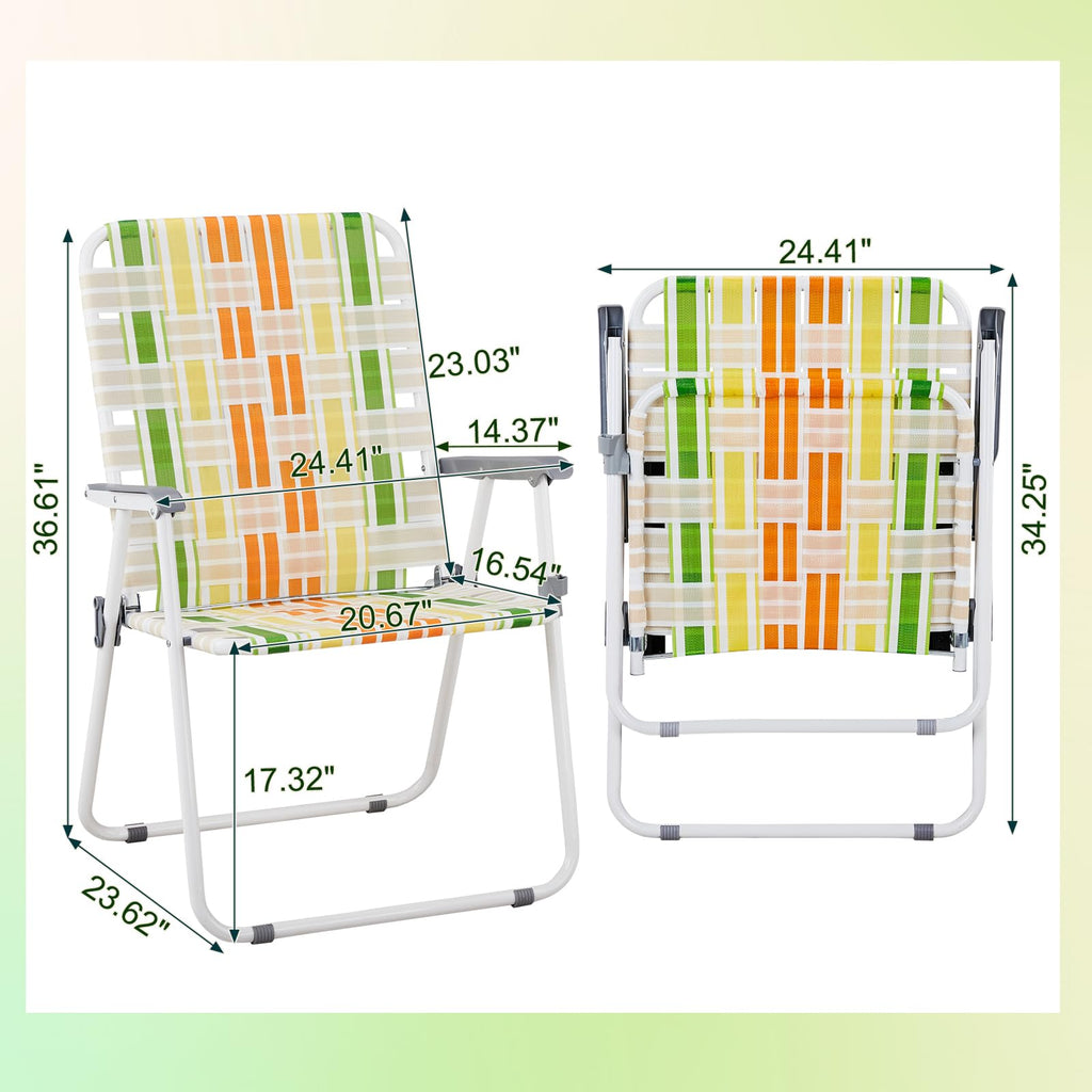 Set of 2 Webbed Folding Beach Chairs A596830