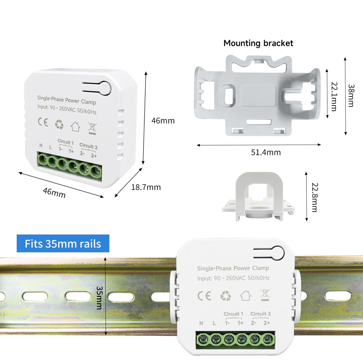 Single Phase Clamp Electricity Meter with Current Transformer, WiFi S200