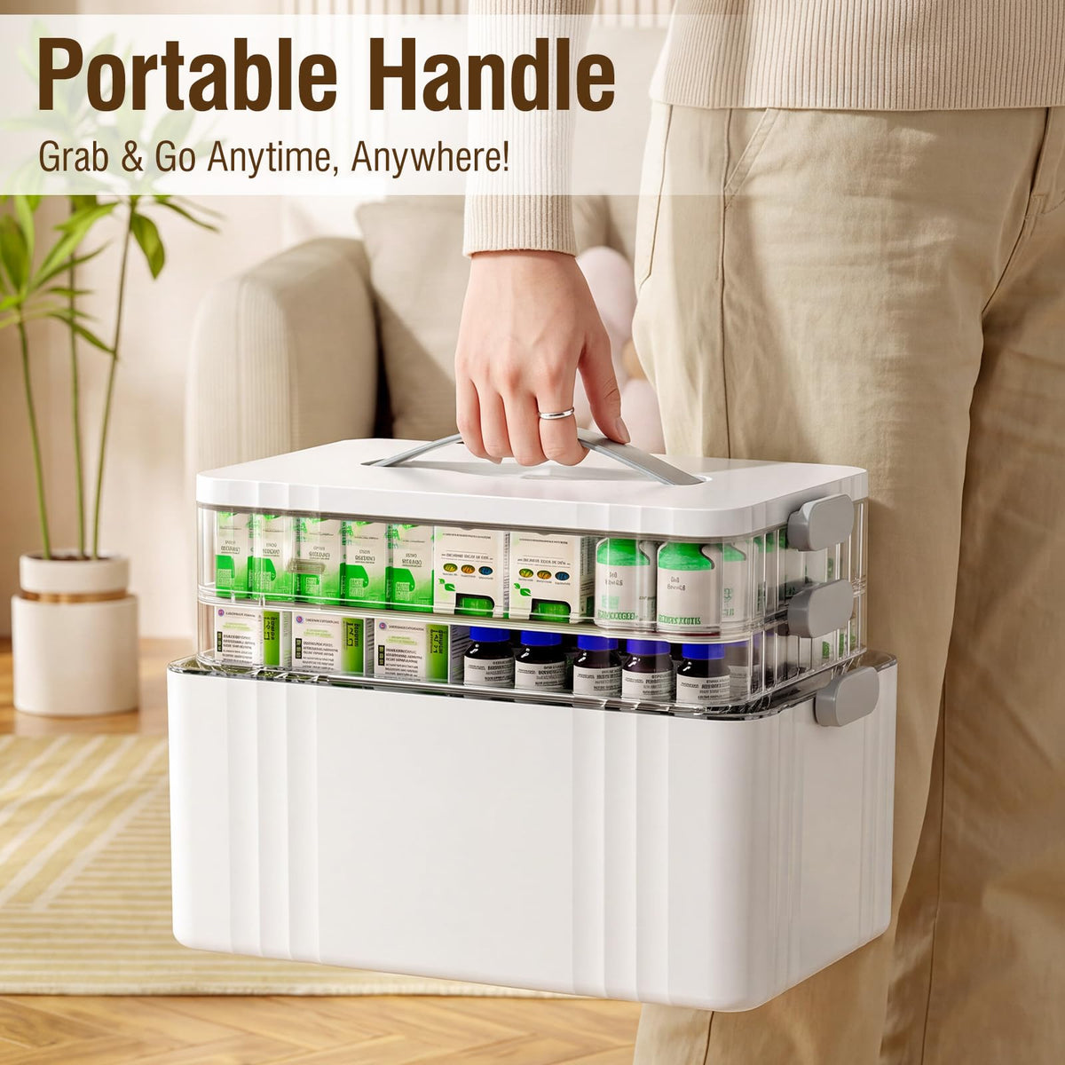 3-Tier Portable Medicine Organizer V79045