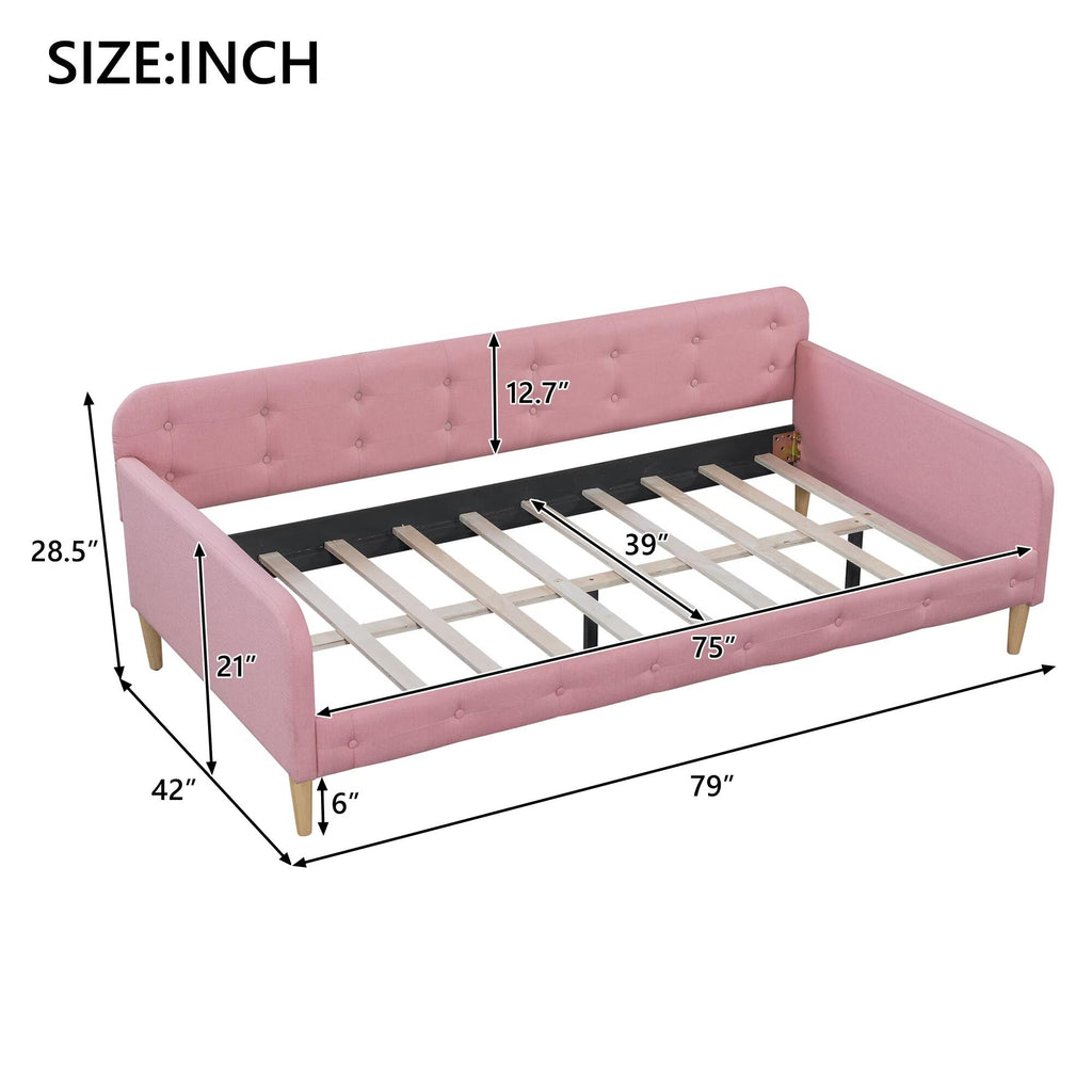Pink Twin Size Upholstered Daybed J380495