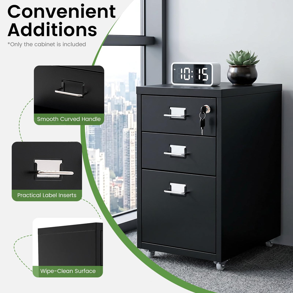 3 Drawer File Cabinet with Lock Q947439
