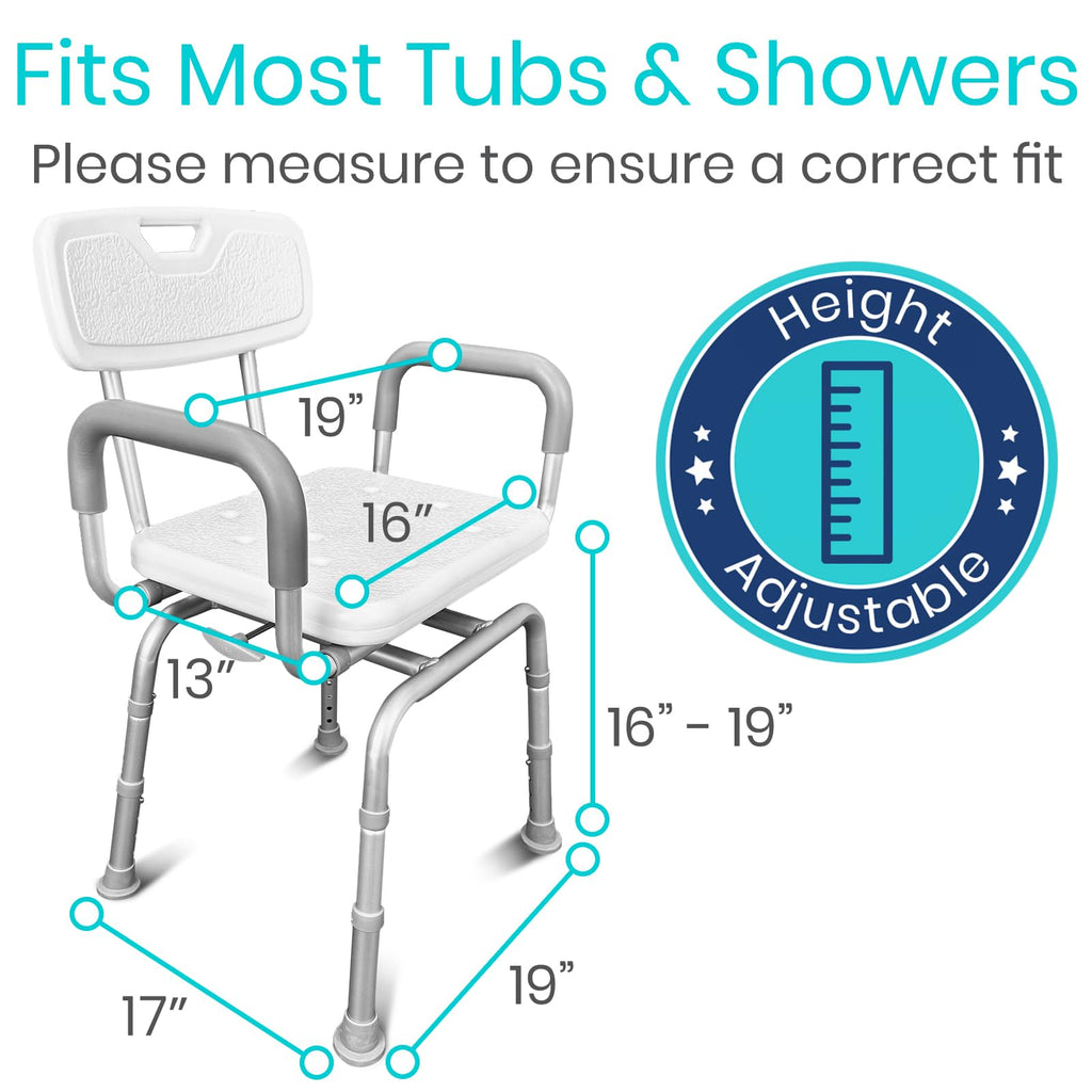 Swivel Shower Chair with Removable Back & Arms Q31537