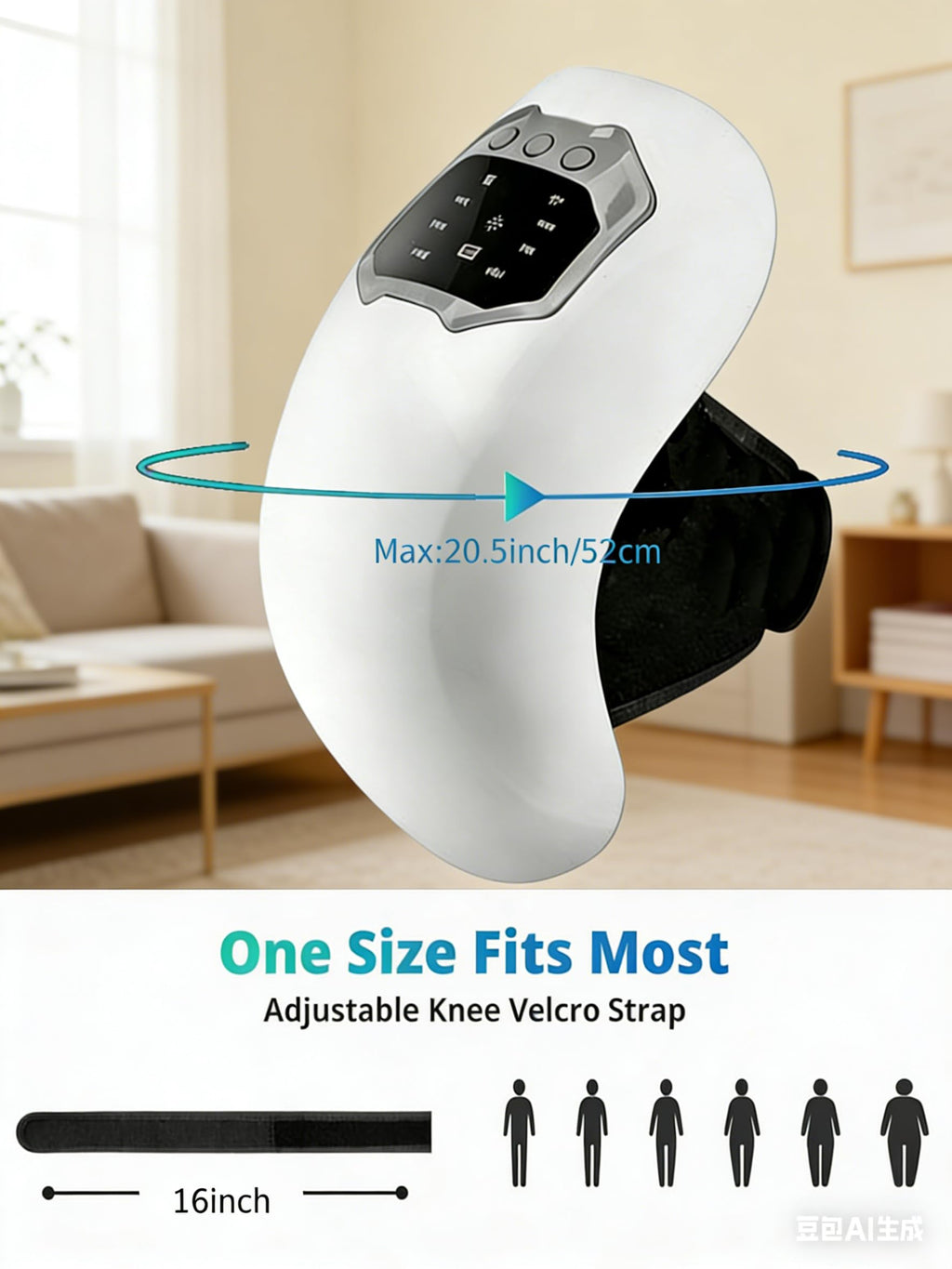Cordless Portable Knee Massager with 3 Vibration Modes C17802