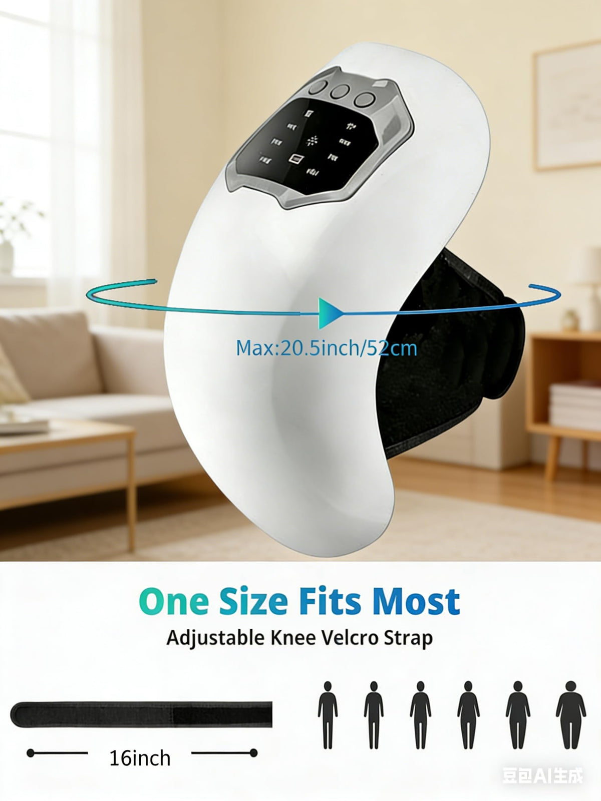 Cordless Portable Knee Massager with 3 Vibration Modes C17802