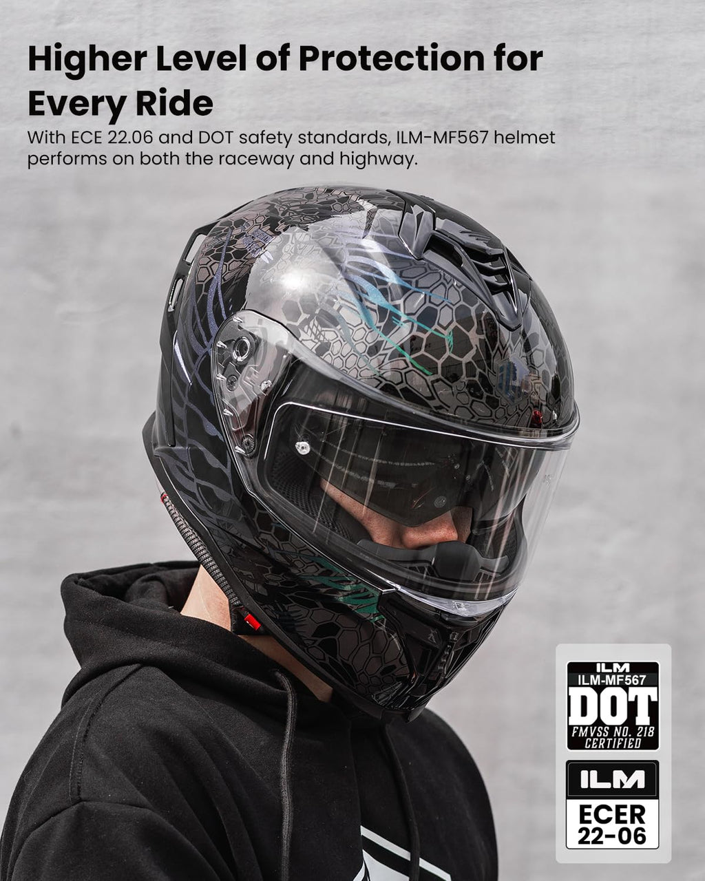Motorcycle Helmet DOT ECE Dual Visor Full Face A244799