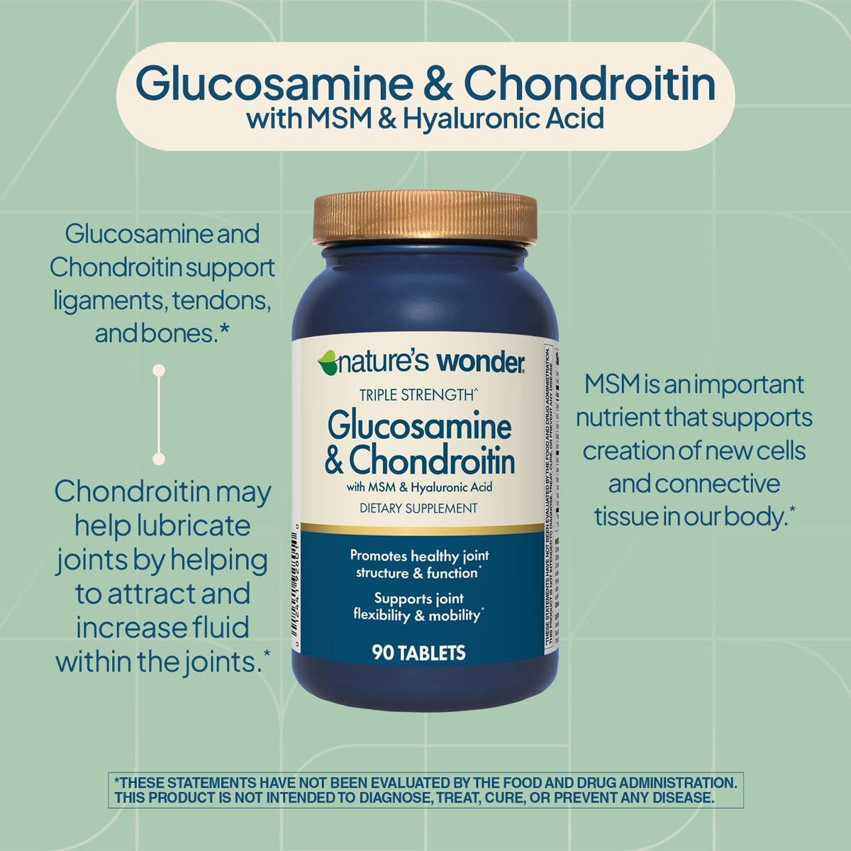 Triple Strength Glucosamine Chondroitin MSM 90 Tablets A9778