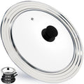 13 Inch Stainless Steel and Tempered Glass Pan Lid Q207