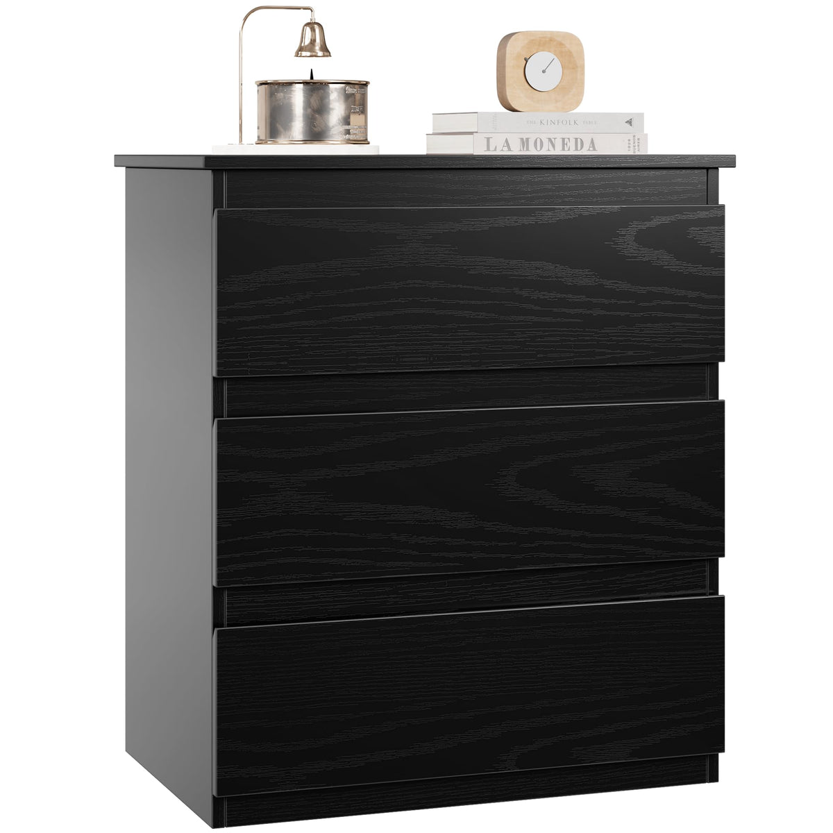 Black 3 Drawer Nightstand R615081