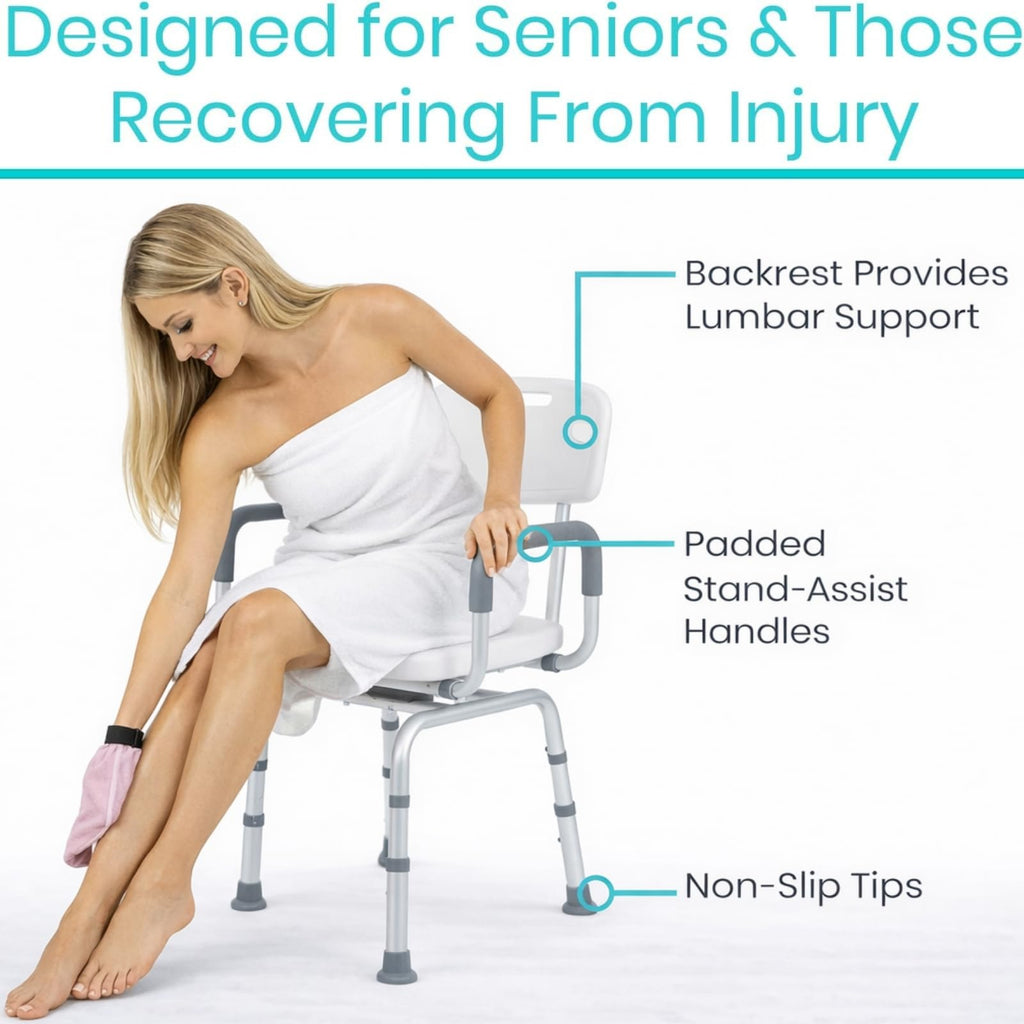 Swivel Shower Chair with Removable Back & Arms Q31537
