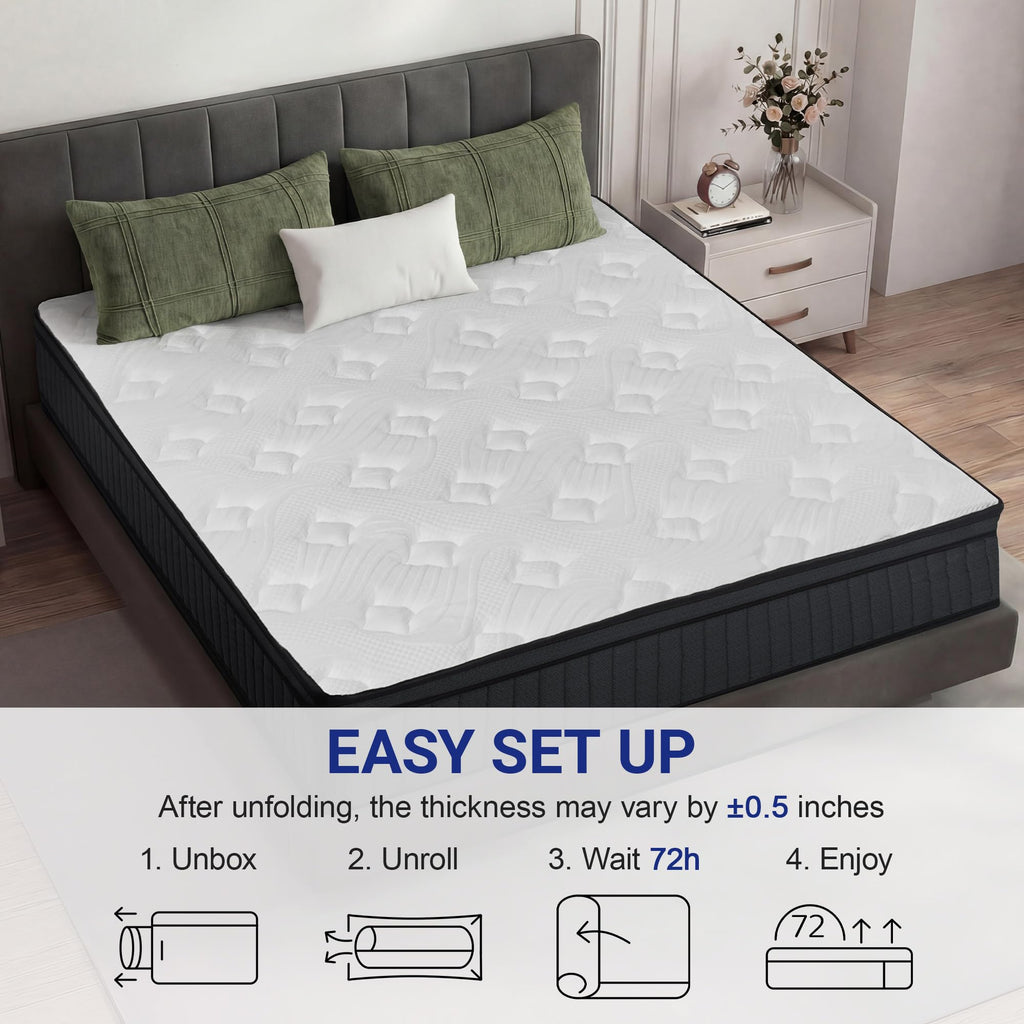 Full 12 Inch Hybrid Mattress with Memory Foam X224556