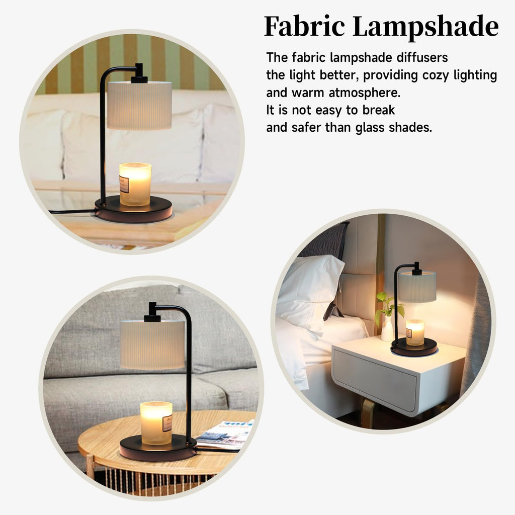 Dimmable Candle Warmer Lamp with Timer and Bulbs Black T3299