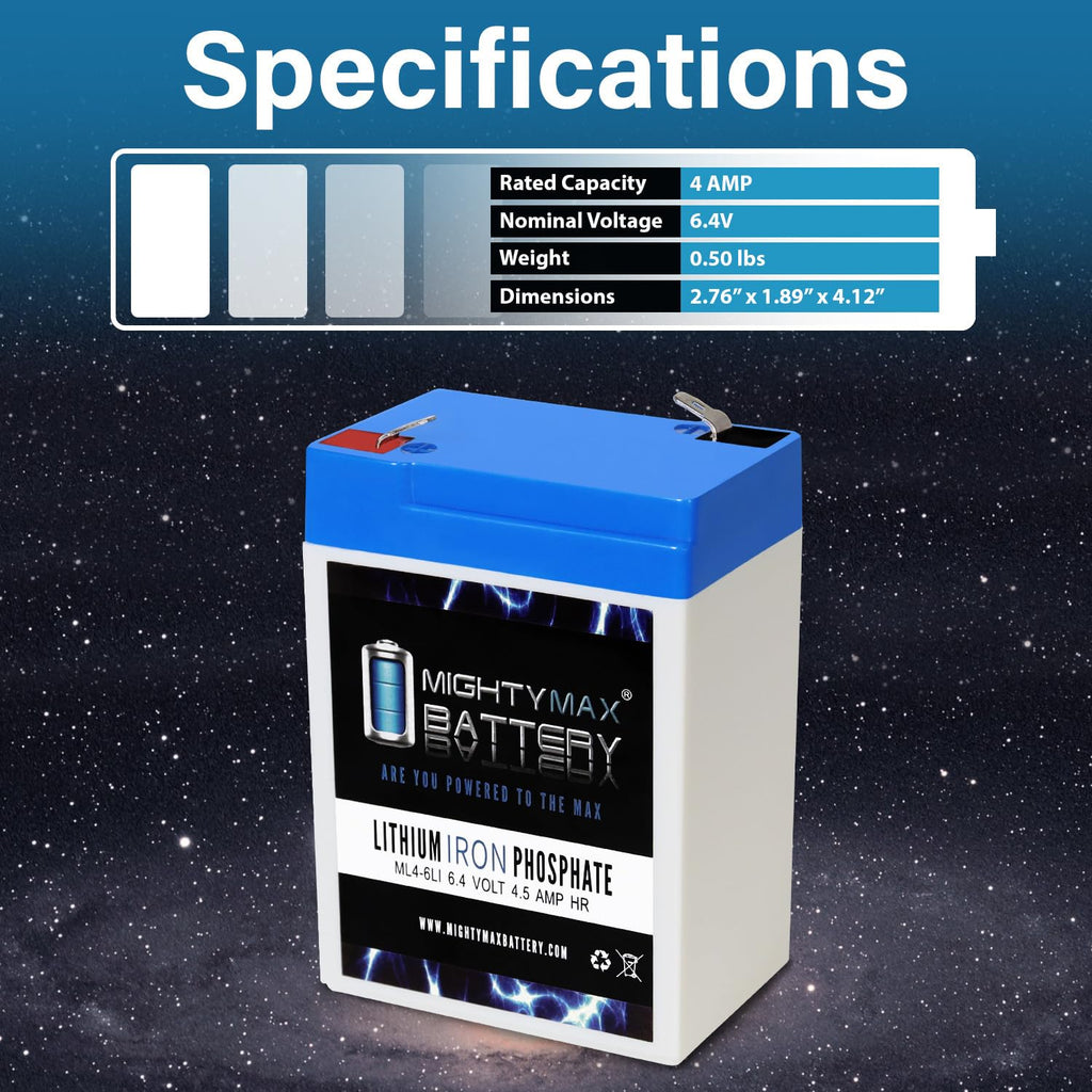6V 4.5AH Lithium Replacement Battery F568225
