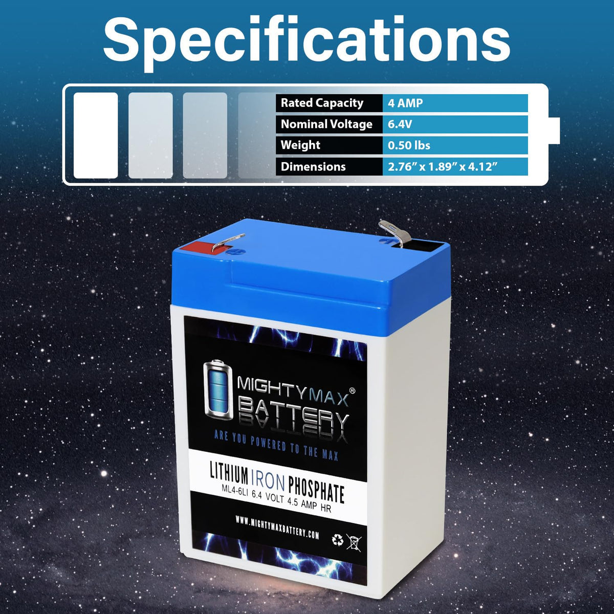 6V 4.5AH Lithium Replacement Battery F568225