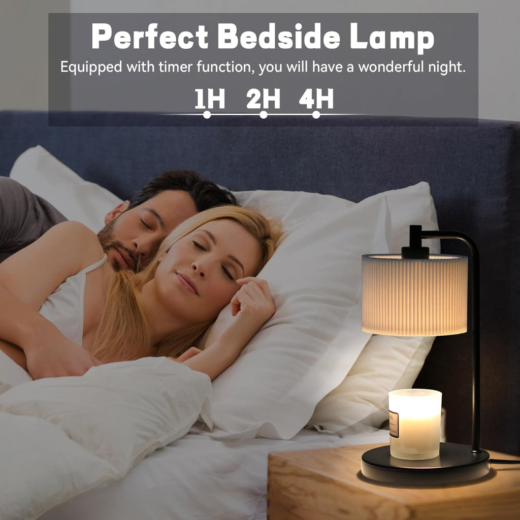 Dimmable Candle Warmer Lamp with Timer and Bulbs Black T3299