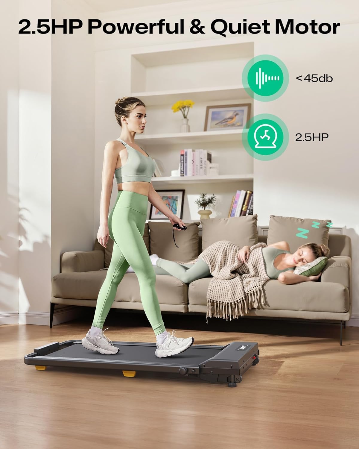 Manual Incline 2.5HP Portable Walking Treadmill Y656