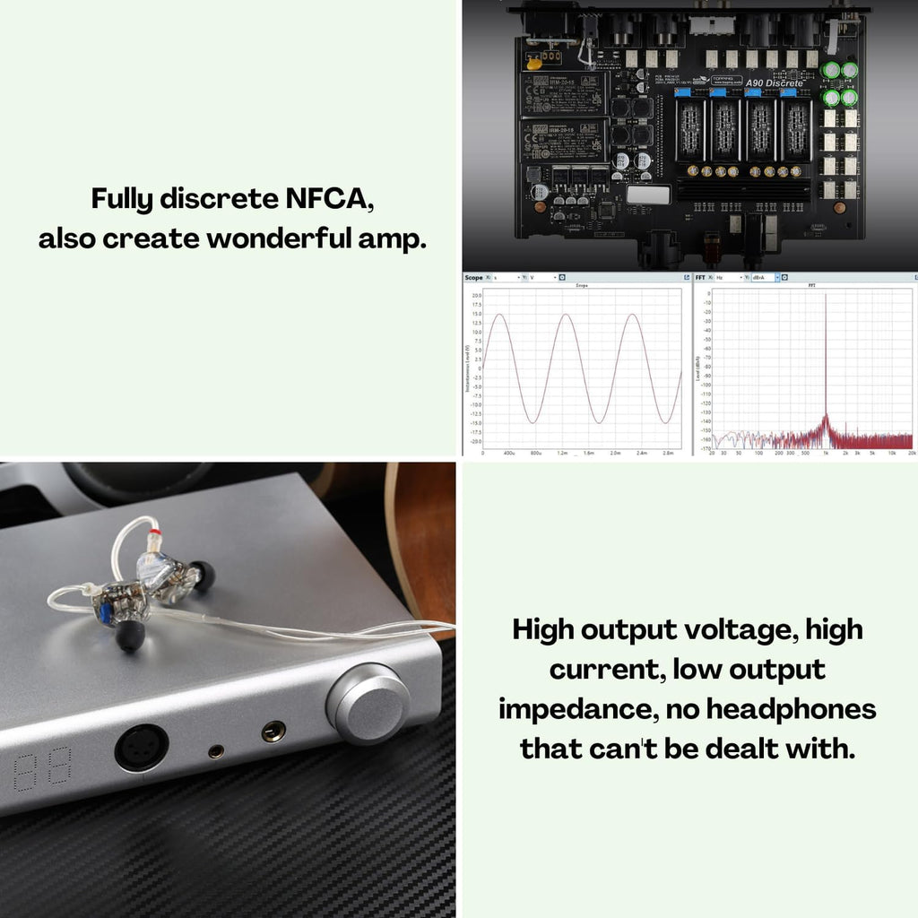 Balanced Headphone Amplifier Desktop Headphone Amp Preamp with Remote Control Black I850619