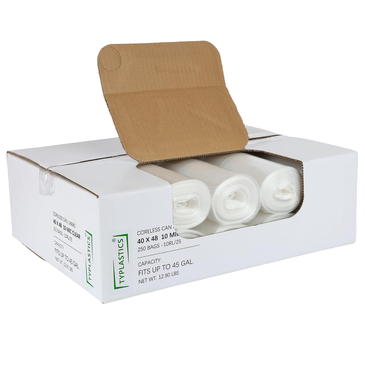 Clear 40-45 Gallon Trash Can Liners G90005