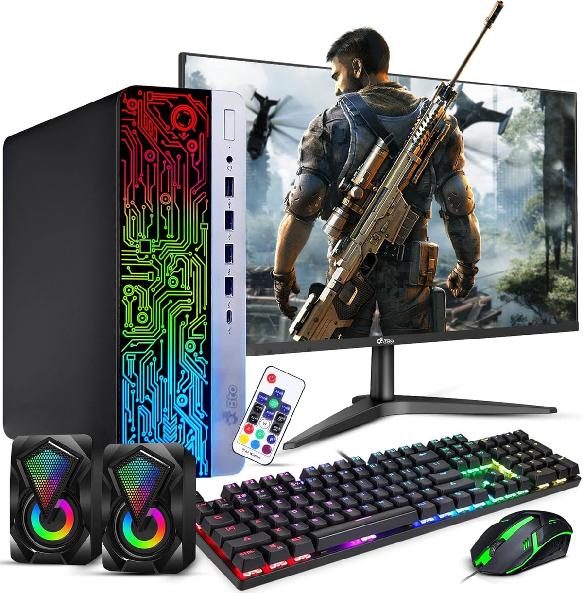 RGB Gaming Desktop PC Intel i5 16GB DDR4 512GB SSD GeForce GT 1030 T62451