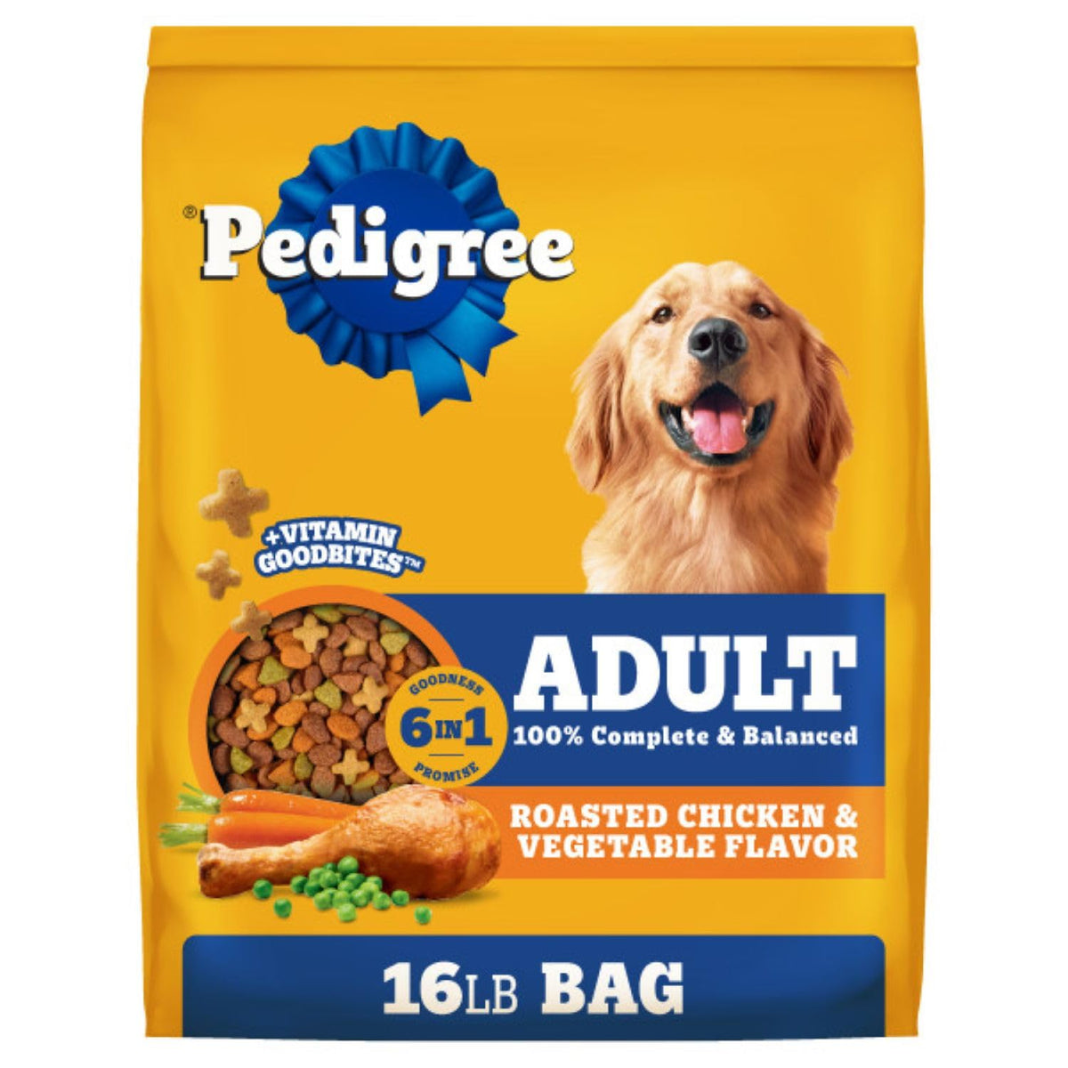 Adult Dry Dog Food Roasted Chicken Rice & Vegetable Flavor Kibble 16 lb. Bag N569580