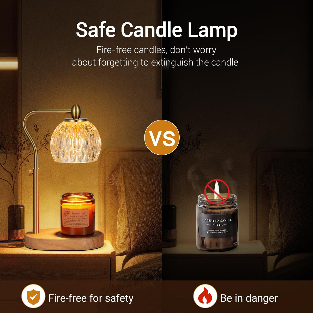 Candle Warmer Lamp with Timer & Dimmer Height Adjustable I203990