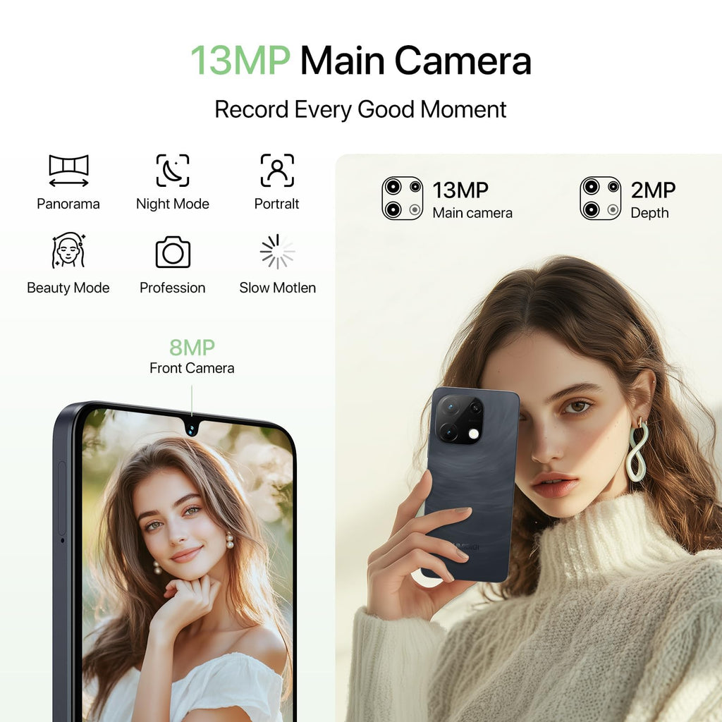 Unlocked Android 14 Smartphone 256GB Octa-Core 6.75" HD+ 5000mAh 4G Dual SIM W67157