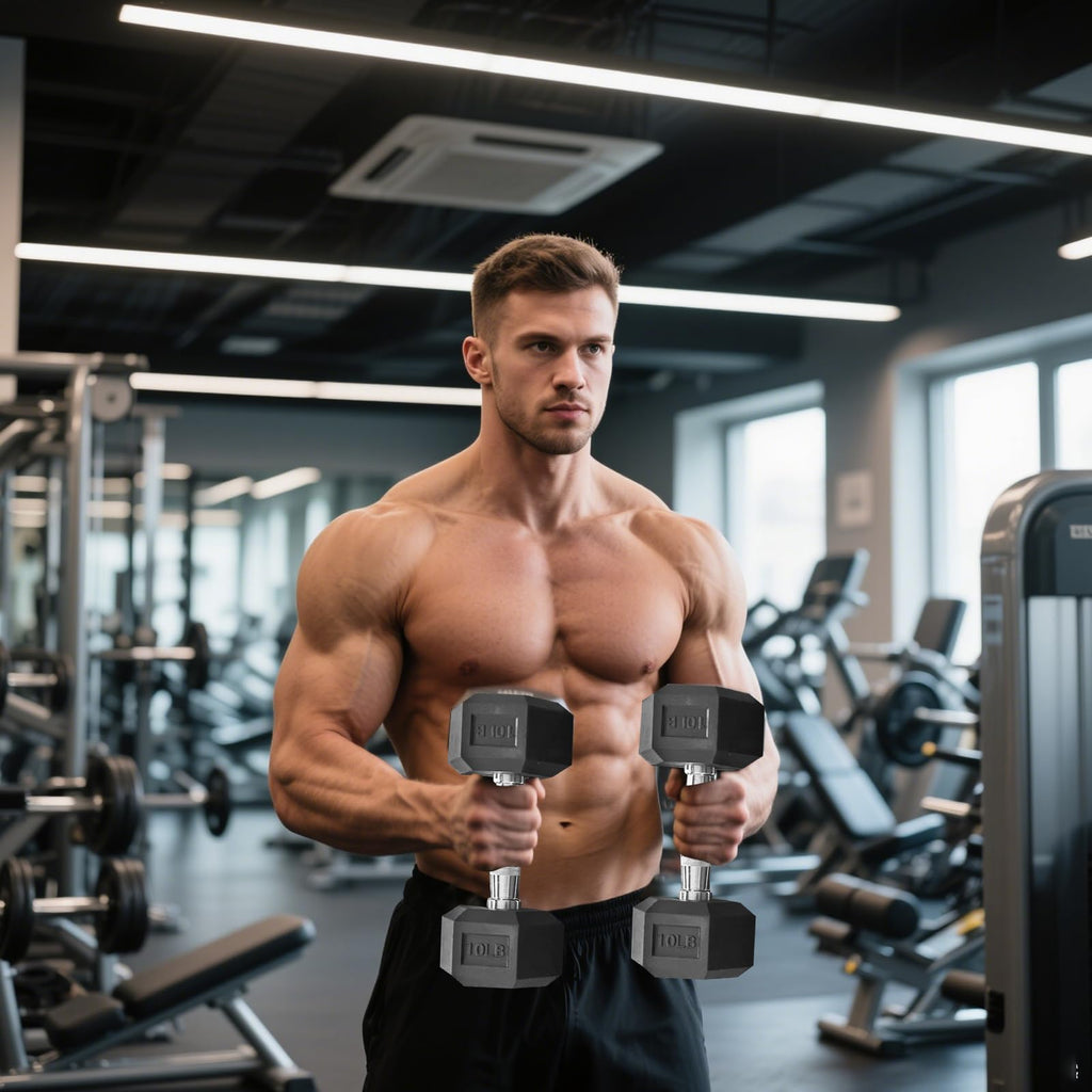 15 lb-550 lb Rubber Hex Dumbbell Set T692
