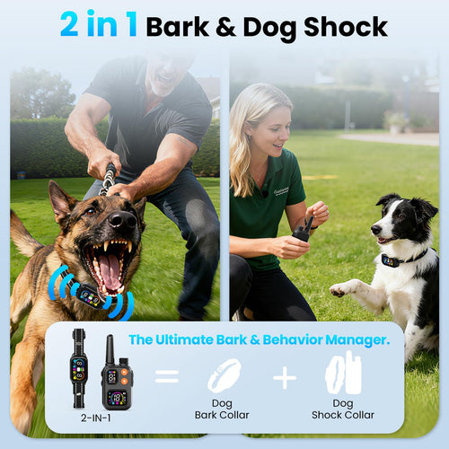 2-in-1 Dog Bark Collar with Remote, 3 Modes, IP67 Waterproof Z846375