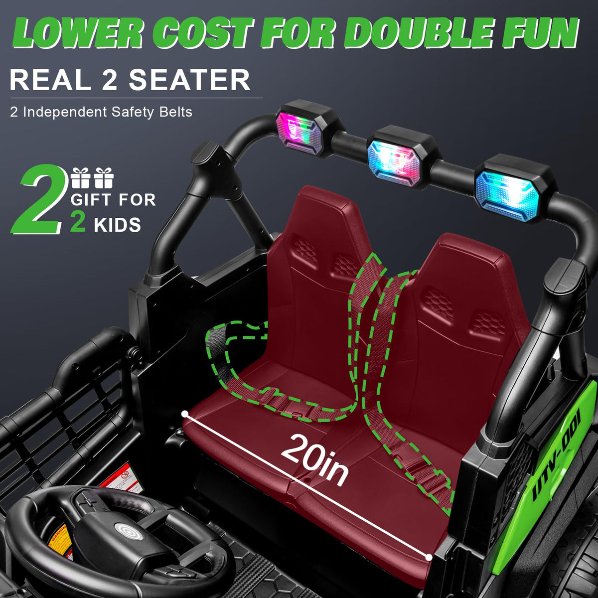 2 Seater 24V Powered Ride on Car with Remote L6374