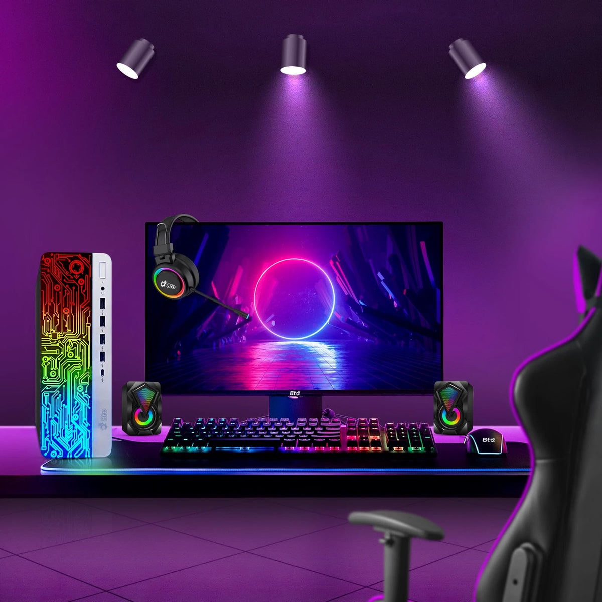 RGB Gaming Desktop PC Intel i5 16GB DDR4 512GB SSD GeForce GT 1030 T62451
