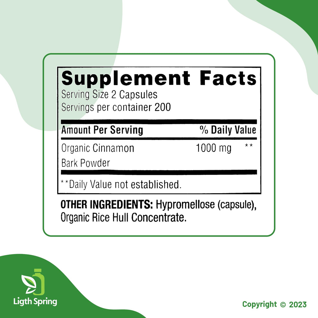 Cinnamon 1000mg Dietary Supplement Capsules, 400 Count L4183