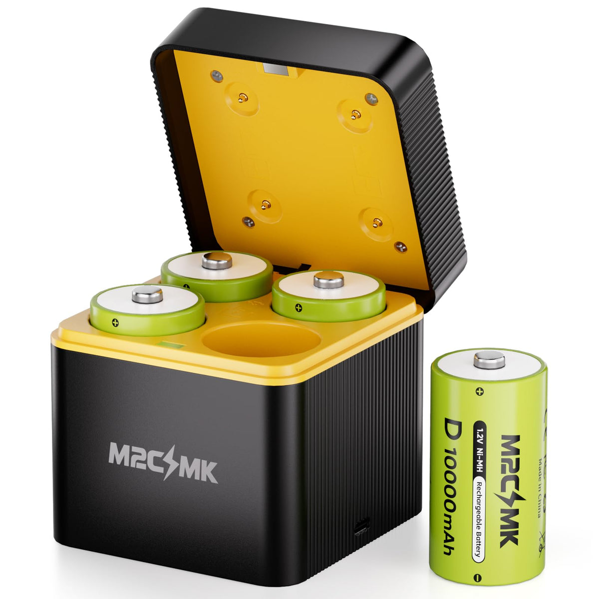 4 Pack 10000mAh Rechargeable NiMH D Cell Batteries with Charger Q615